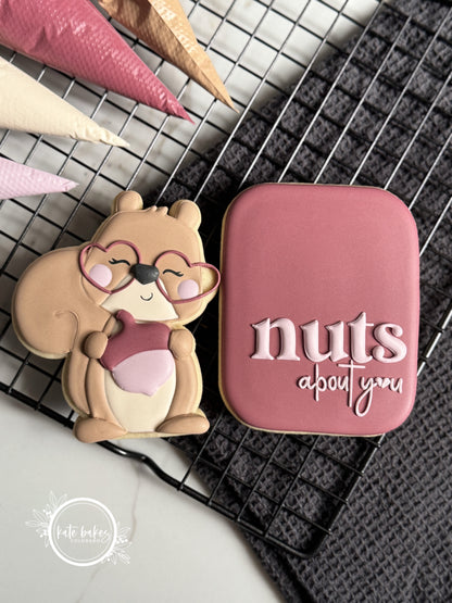 Vintage Paper Valentine Cookie Template- Squirrel