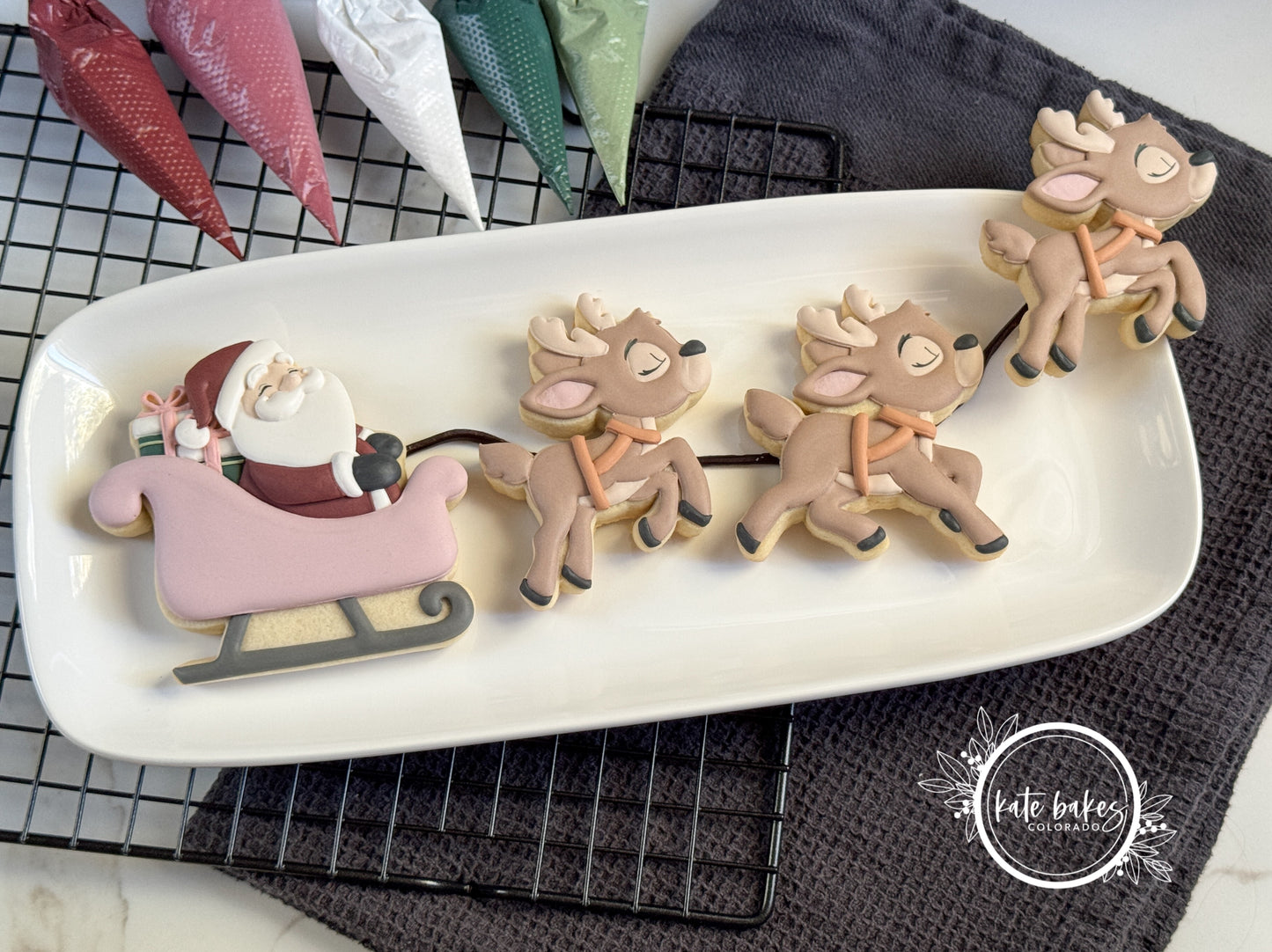 Santa in Sleigh and Reindeer Cookie Cutter (SET OF 3)