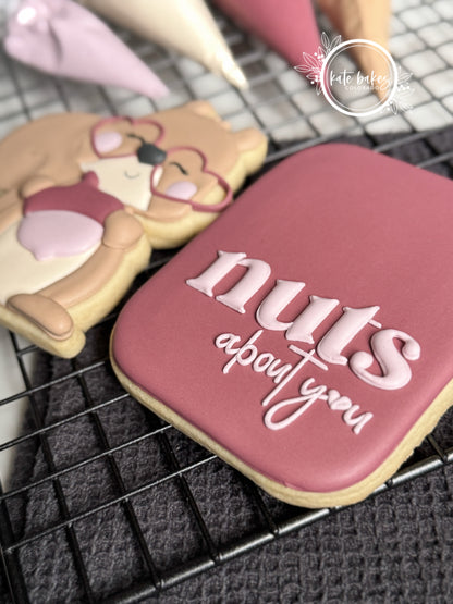 Vintage Paper Valentine Cookie Template- Squirrel