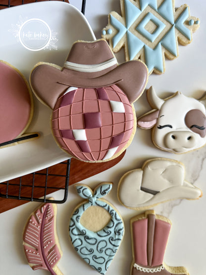 Disco Ball with Cowboy Hat Cookie Cutter