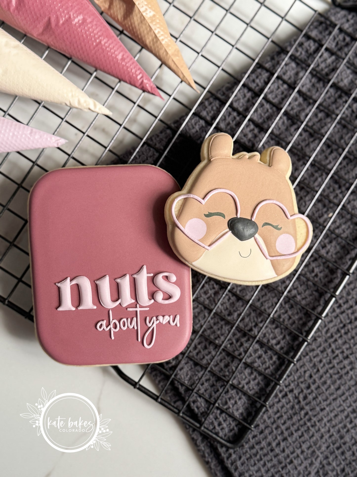 Squirrel Face with Heart Glasses Cookie Cutter