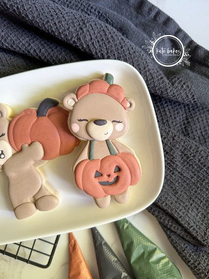 Bear with Pumpkin Costume Cookie Cutter