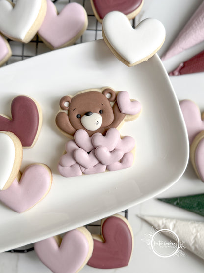 Bear in Pile of Hearts Cookie Cutter