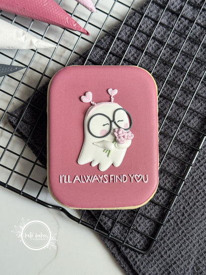 Vintage Paper Valentine Cookie Template- Ghost