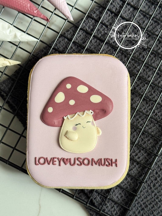 Vintage Paper Valentine Cookie Template- Mushroom