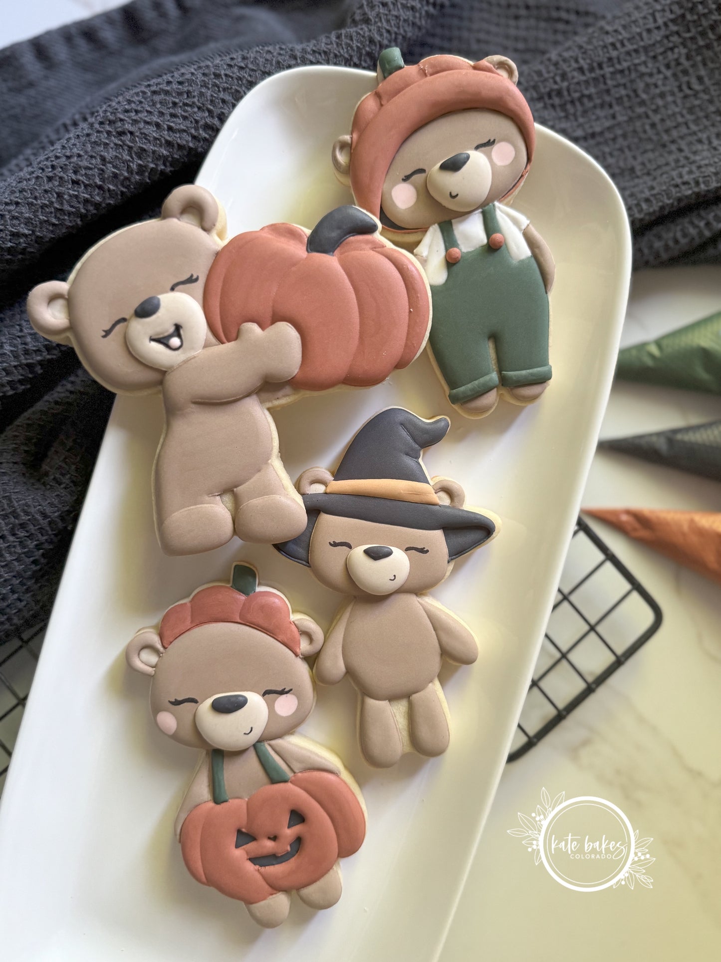 Bear with Pumpkin Costume Cookie Cutter