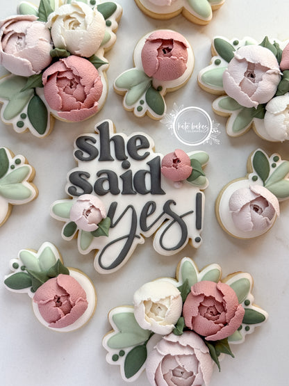 She Said Yes Plaque Cookie Cutter