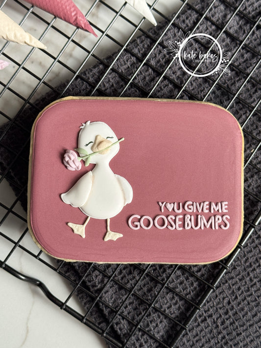 Vintage Paper Valentine Cookie Template- Goose