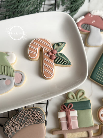 Candy Cane with Greenery Cookie Cutter