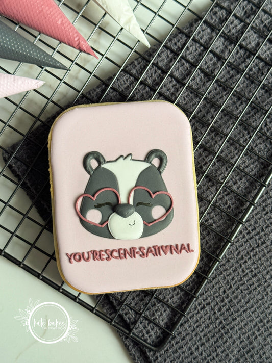 Vintage Paper Valentine Cookie Template- Skunk